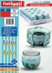 FATIGATI VASETTO VETRO C/CANDELA TALCO