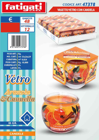 FATIGATI VASETTO VETRO C/CANDELA ARAN&CA - Infinity Home Store