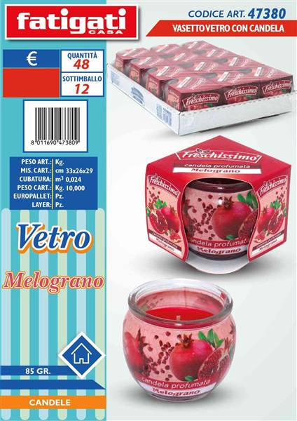 FATIGATI VASETTO VETRO C/CANDELA MELOGRA 