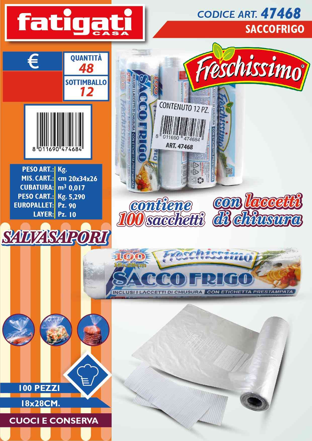 FATIGATI SACCOFRIGO 18X28 100PZ