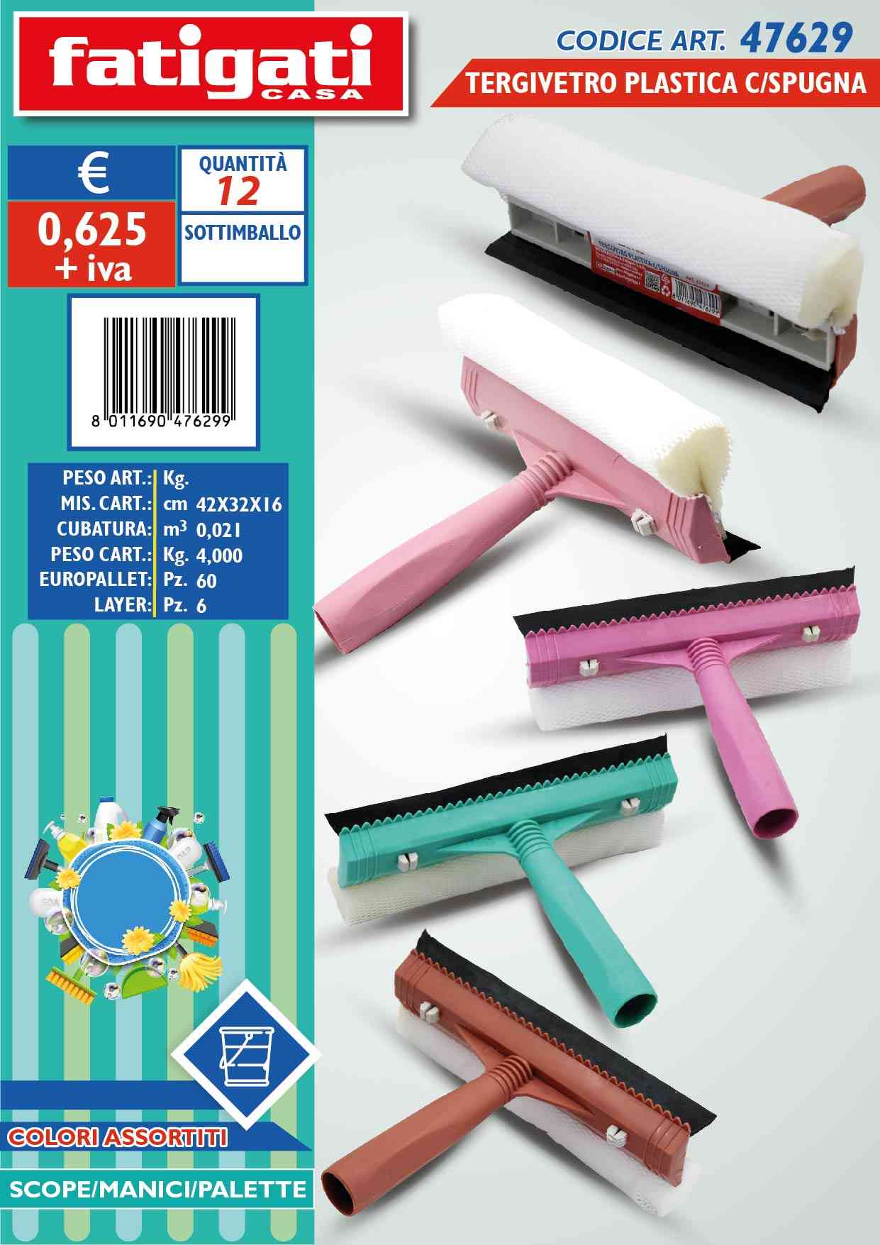 FATIGATI TERGIVETRO PLASTICA CON SPUGNA