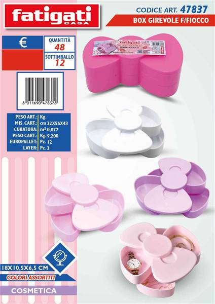 FATIGATI BOX GIREVOLE FORMA FIOCCO 18X10,5X6,5CM