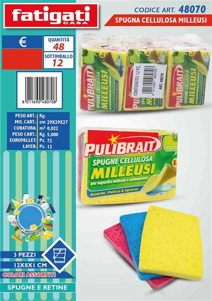 FATIGATI SPUGNA CELLULOSA MILLEUSI 3PZ 