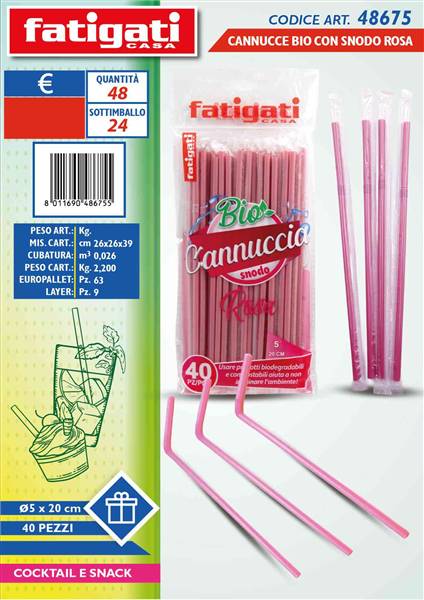 FATIGATI CANNUCCE BIO 40PZ SNODO ROSA 5X2