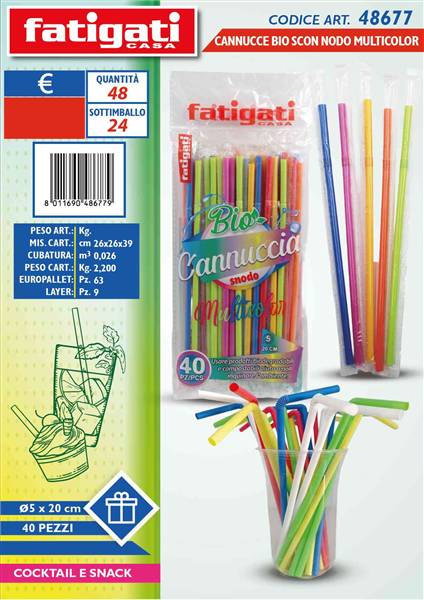 FATIGATI CANNUCCE BIO 40PZ SNODO M/COLOR 5X2