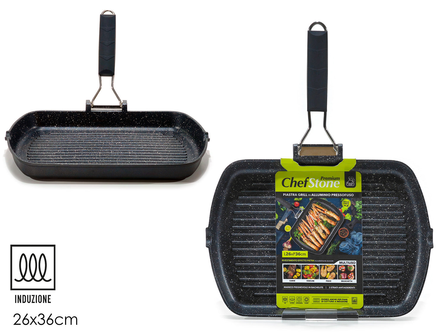GT BISTECCHIERA 26X36CM CHEF STONE INDUZ PREMIUM INDUZIONE