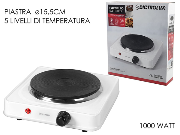GT FORNELLO ELETTRICO 1000W C/TERMOSTAT