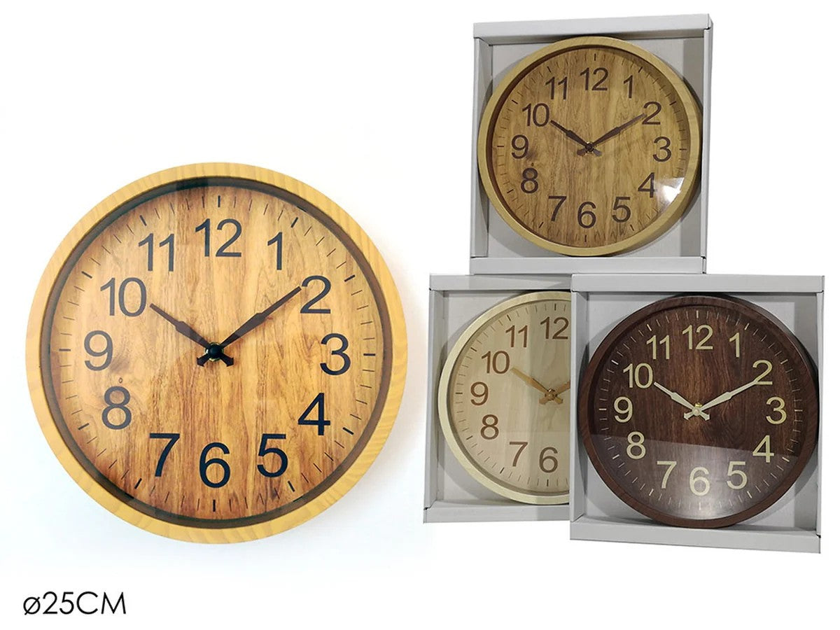 GT OROLOGIO DA MURO EFFETTO LEGNO 25CM