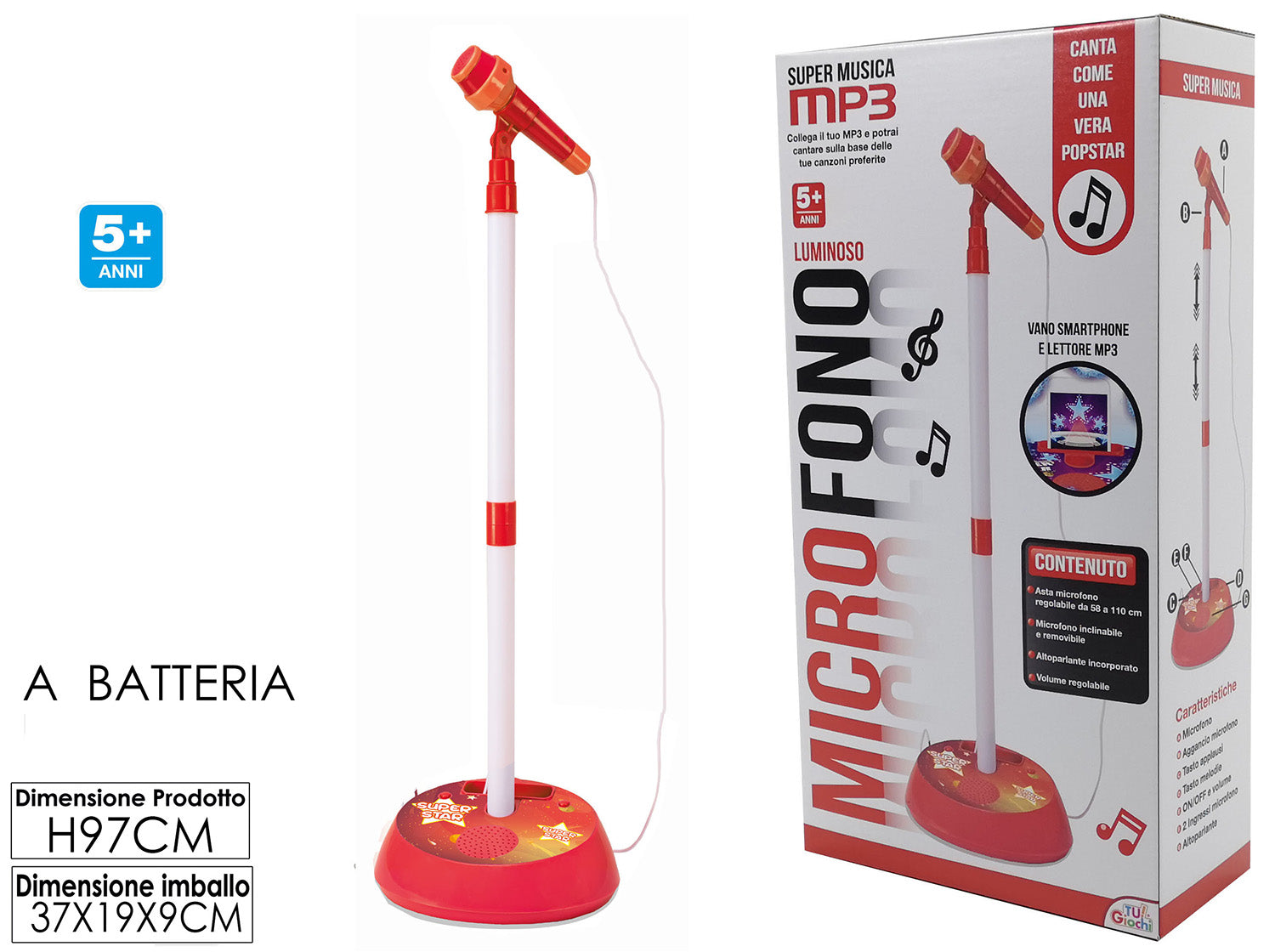 GT MICROFONO MP3 CON ASTA REGOLABILE