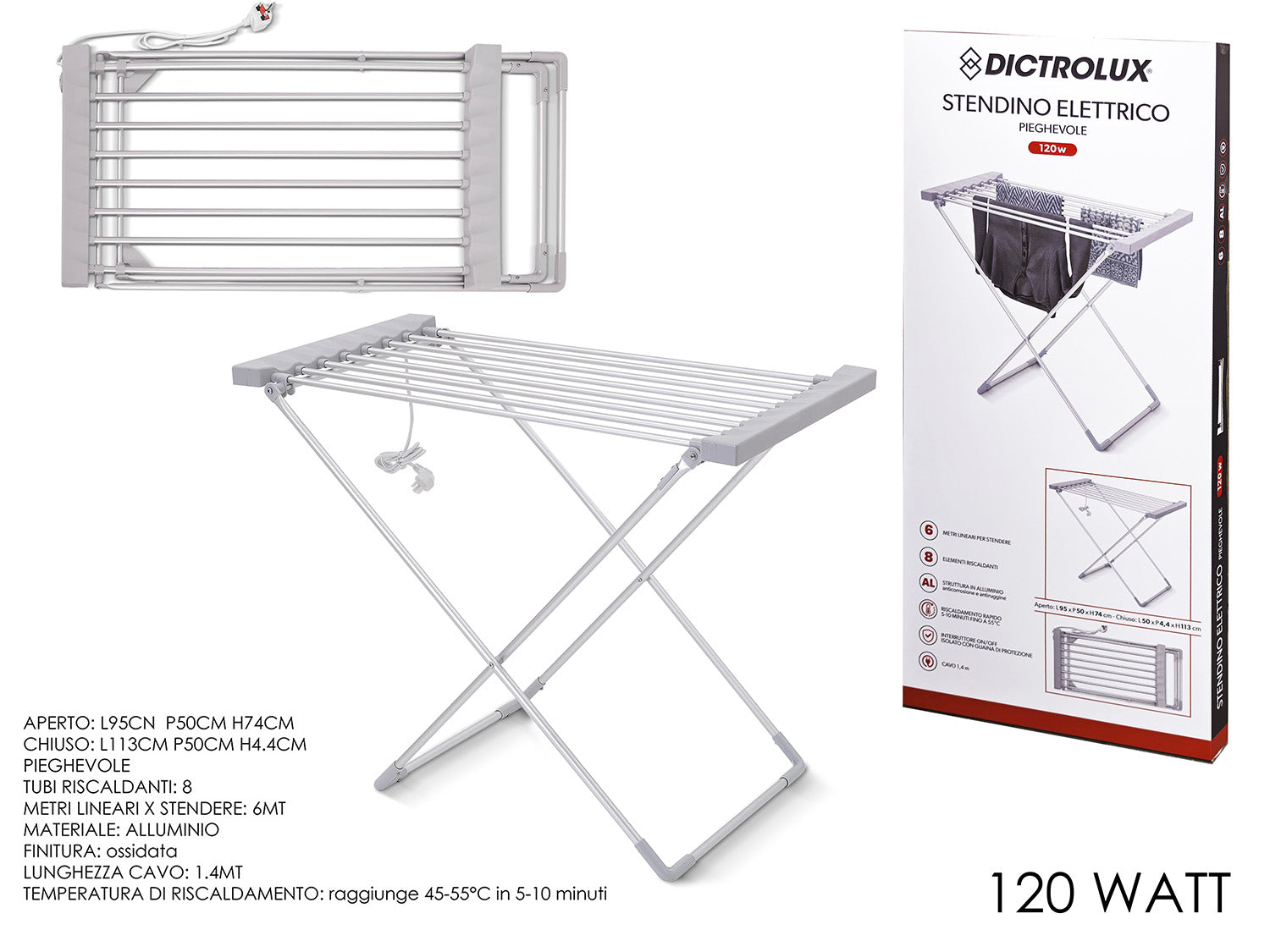 GT STENDIBIANCHERIA 120W DICTROLUX 95X50XH74
