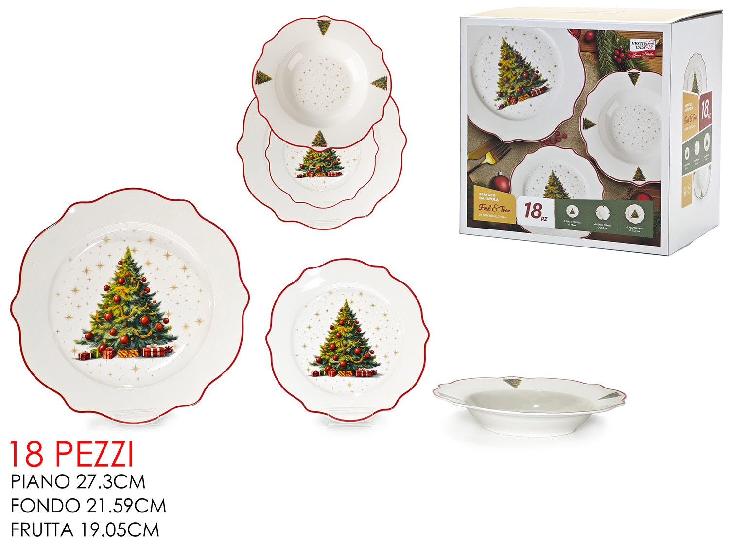 GT SERVIZIO PIATTI 18PZ NATALE FEST&TREE