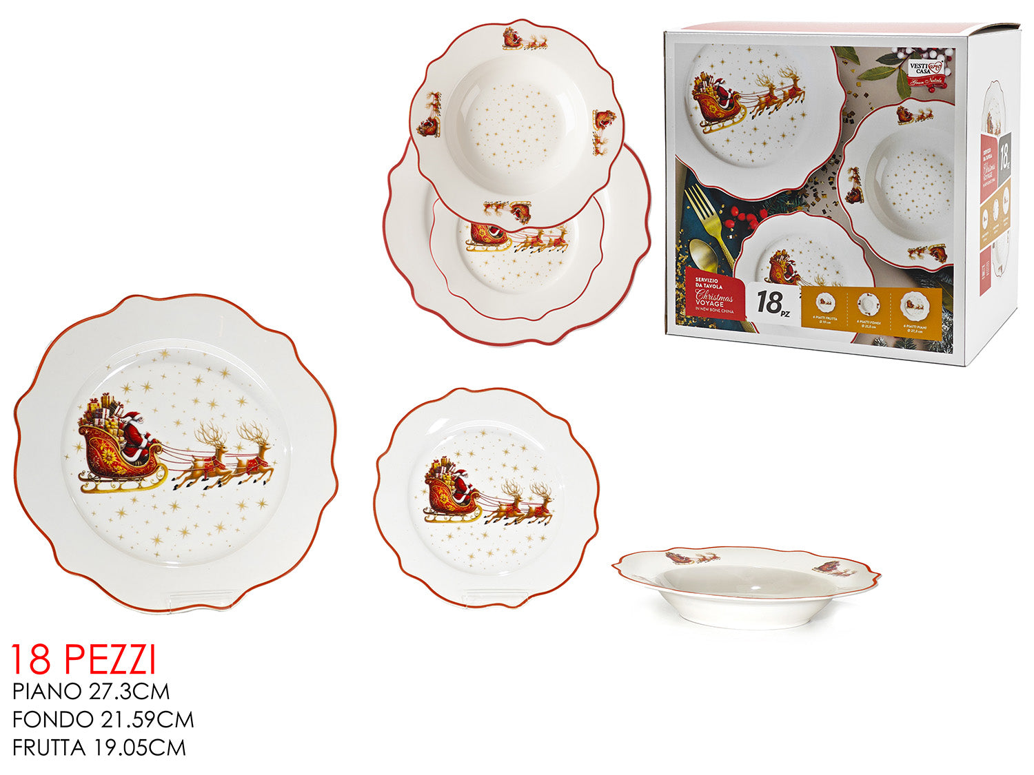 GT SERVIZIO PIATTI 18PZ NATALE VOYAGE