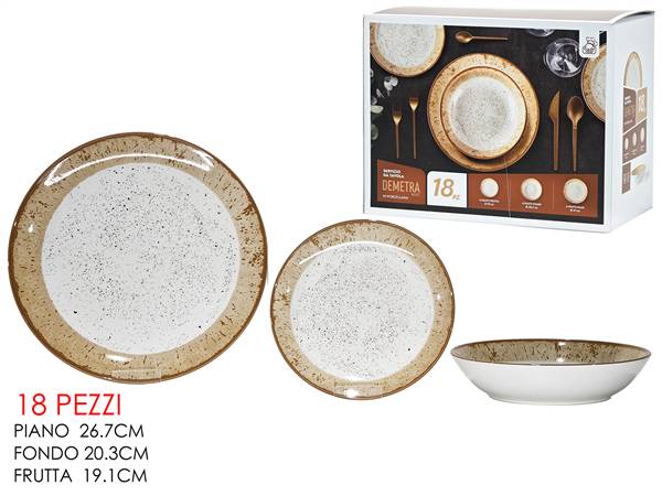 GT SERVIZIO PIATTI 18PZ DEMETRA BEIGE 