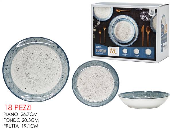 GT SERVIZIO PIATTI 18PZ DEMETRA L.BLUE 