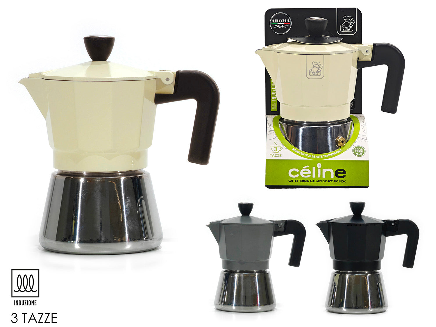 GT CAFFETTIERA 3 TAZZE INDUZIONE