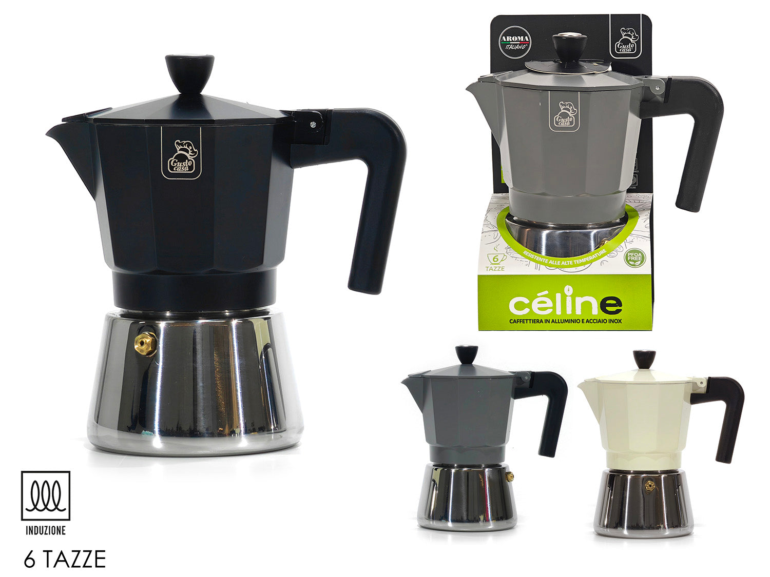 GT CAFFETTIERA 6 TAZZE INDUZIONE