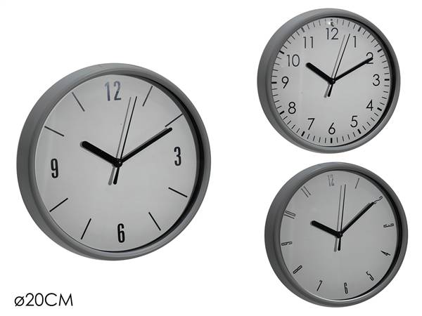 GT OROLOGIO 20CM GRIGIO 3ASS. 