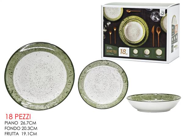 GT SERVIZIO PIATTI 18PZ DEMETRA VERDE 