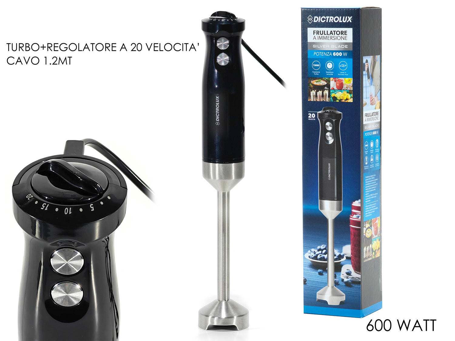GT FRULLATORE IMMERSIONE 2VEL 600W - Infinity Home Store