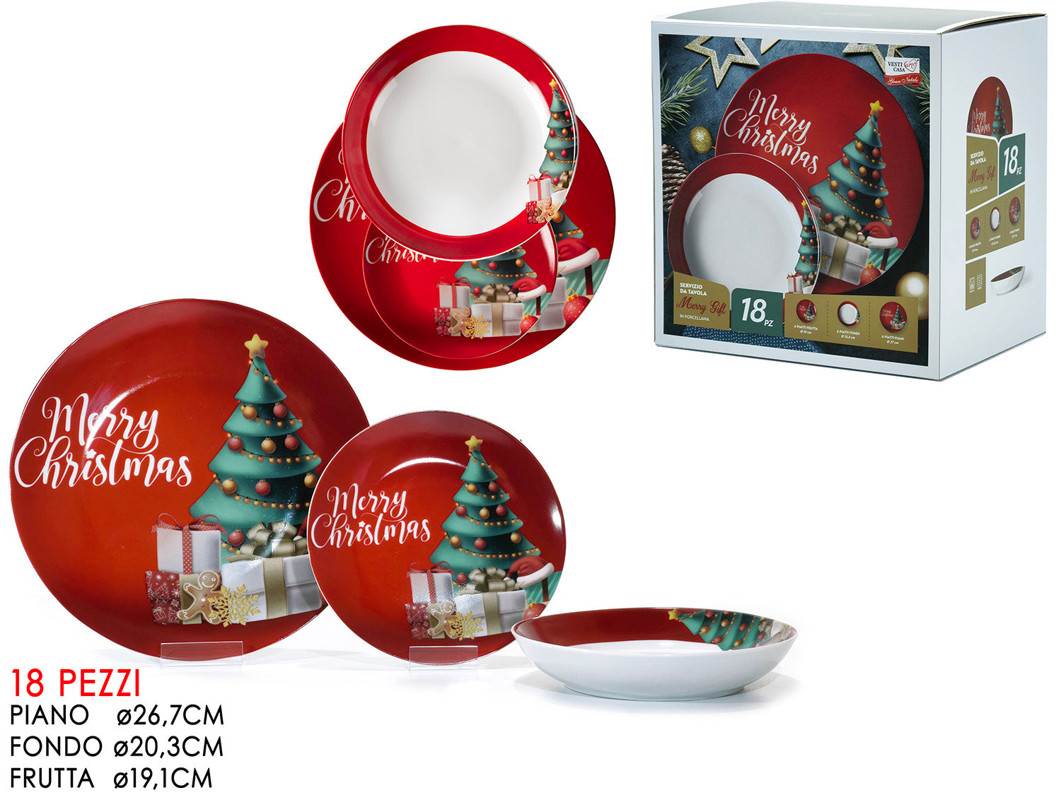 GT SERVIZIO PIATTI 18PZ NATALE MERRY GIFT