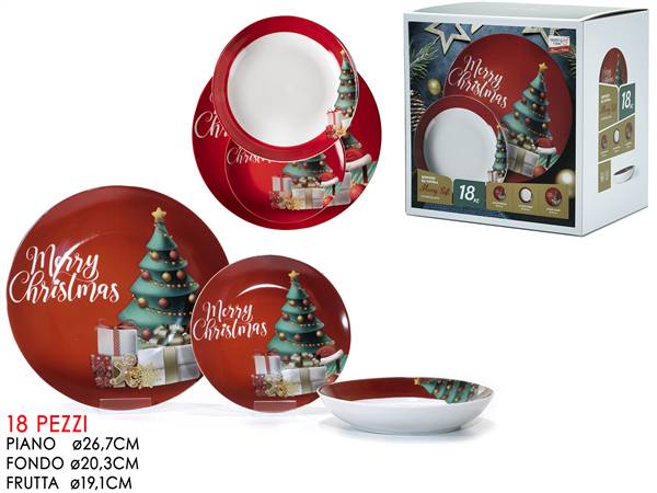 GT SERVIZIO PIATTI 18PZ NATALE MERRY GIFT