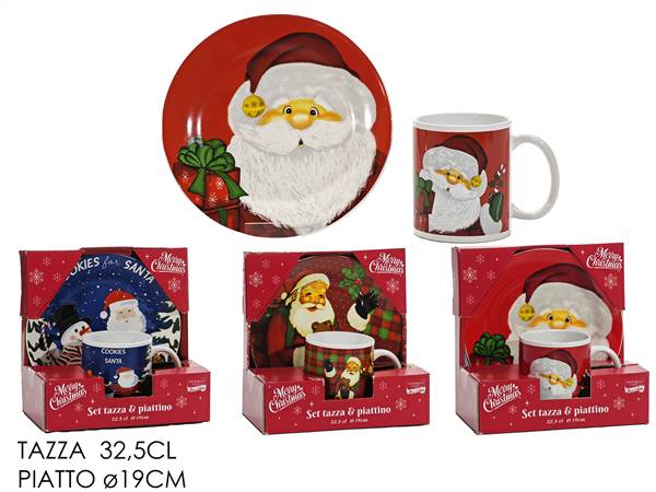 GT TAZZA 2PZ NATALE 32,5CL C/PIATTO 