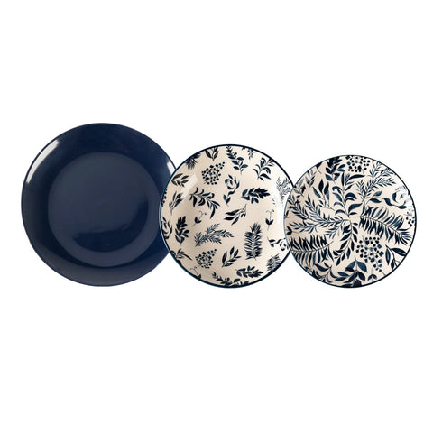 GT SERVIZIO PIATTI LEAVES BLU 18PZ - Infinity Home Store