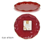 GT PIATTI 6PZ DM.16CM ROSSO C/BORDO 