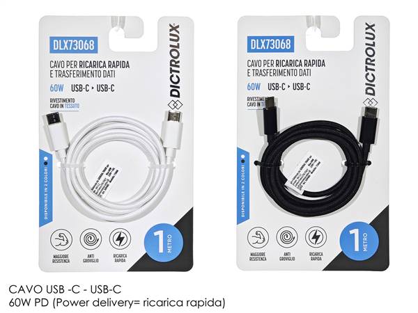 GT CAVO USB-C 60W PD 1MT IN TESSUTO 