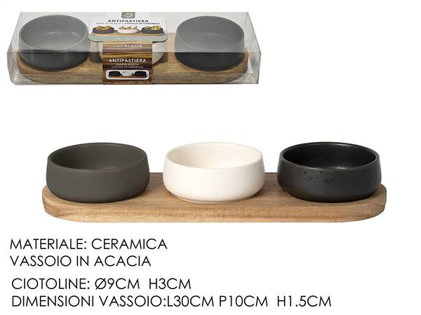 GT ANTIPASTIERA 3PZ LINEA ACACIA 