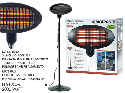 GT TERMOLAMPADA QUARZO 2000W 210CM DICTROLUX