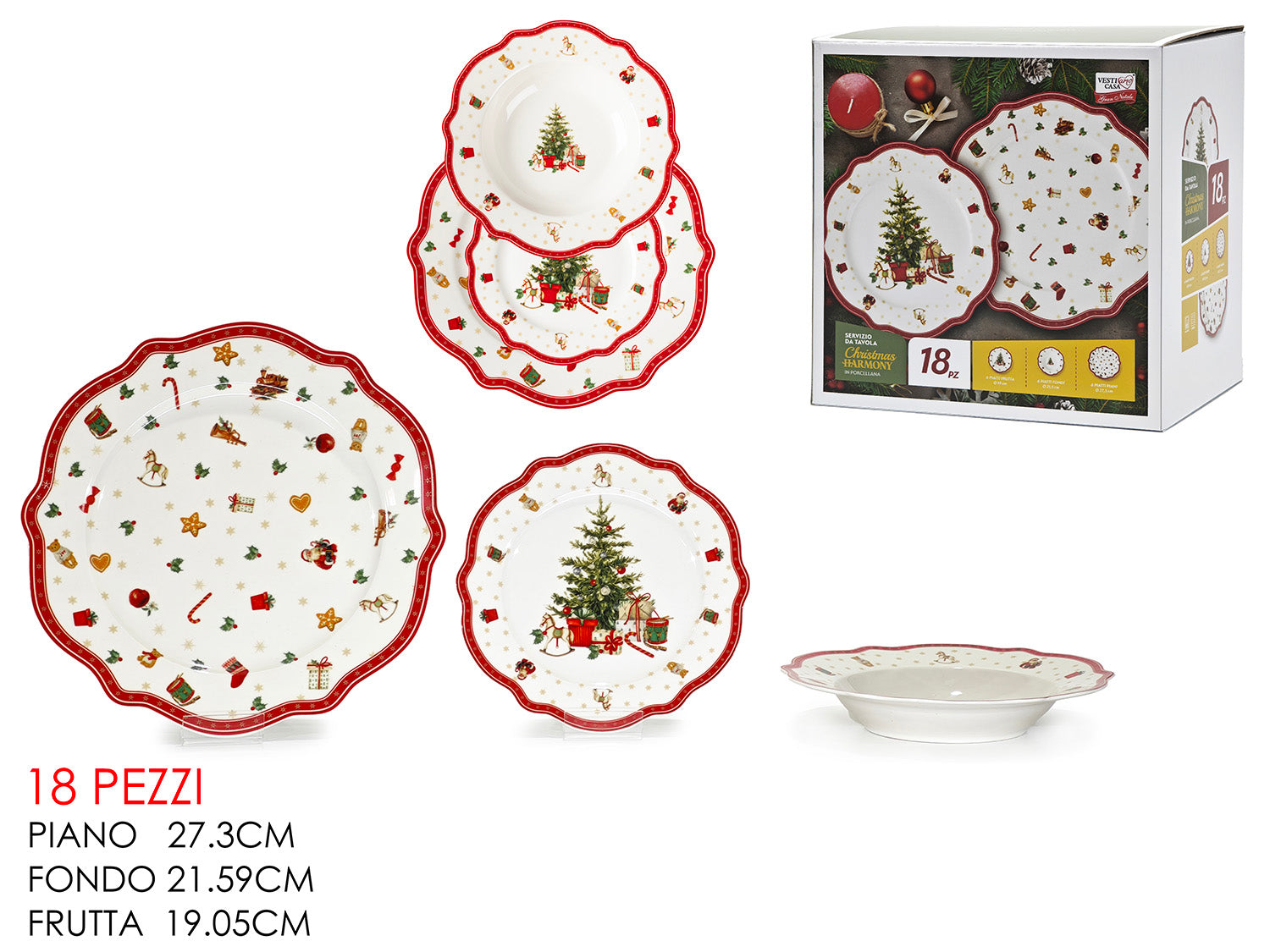 GT SERVIZIO PIATTI 18PZ NATALE HARMONY