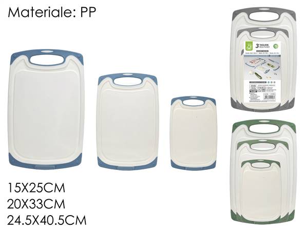 GT TAGLIERI PLASTICA 3PZ 3ASS 