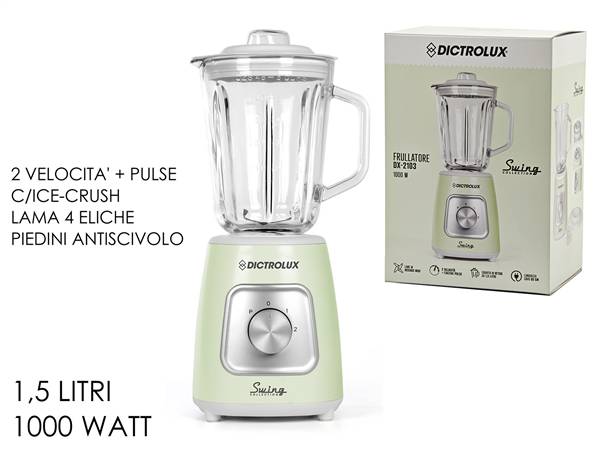 GT FRULLATORE VETRO 1,5LT 1000W VERDE 