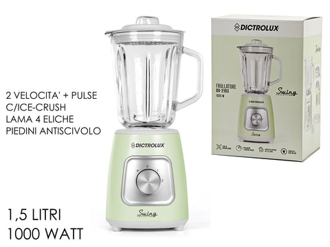 GT FRULLATORE VETRO 1,5LT 1000W VERDE