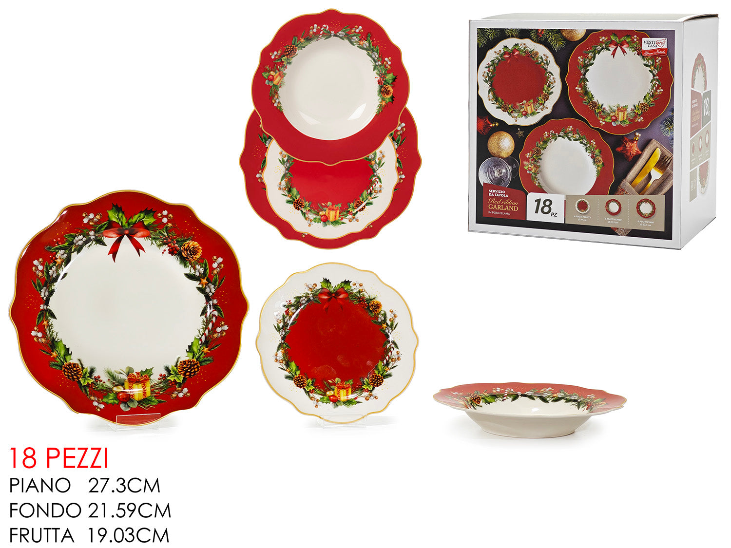 GT SERVIZIO PIATTI 18PZ NATALE ENCHANTED GARLAND