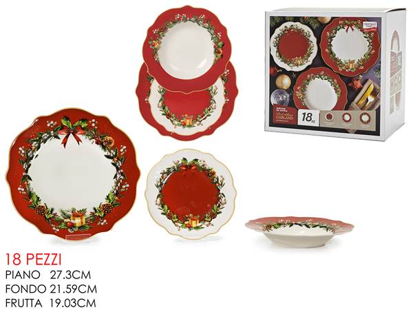 GT SERVIZIO PIATTI 18PZ NATALE ENCHANTED GARLAND