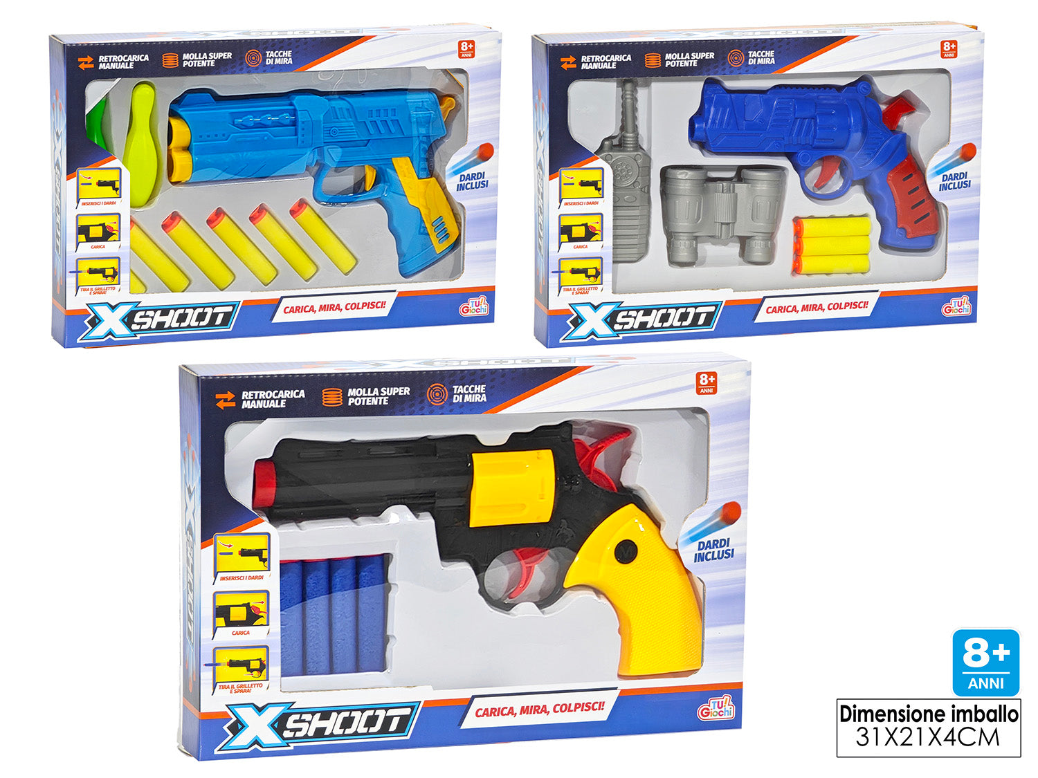 GT PISTOLA C/DARDI + ACCESSORI 3ASS.