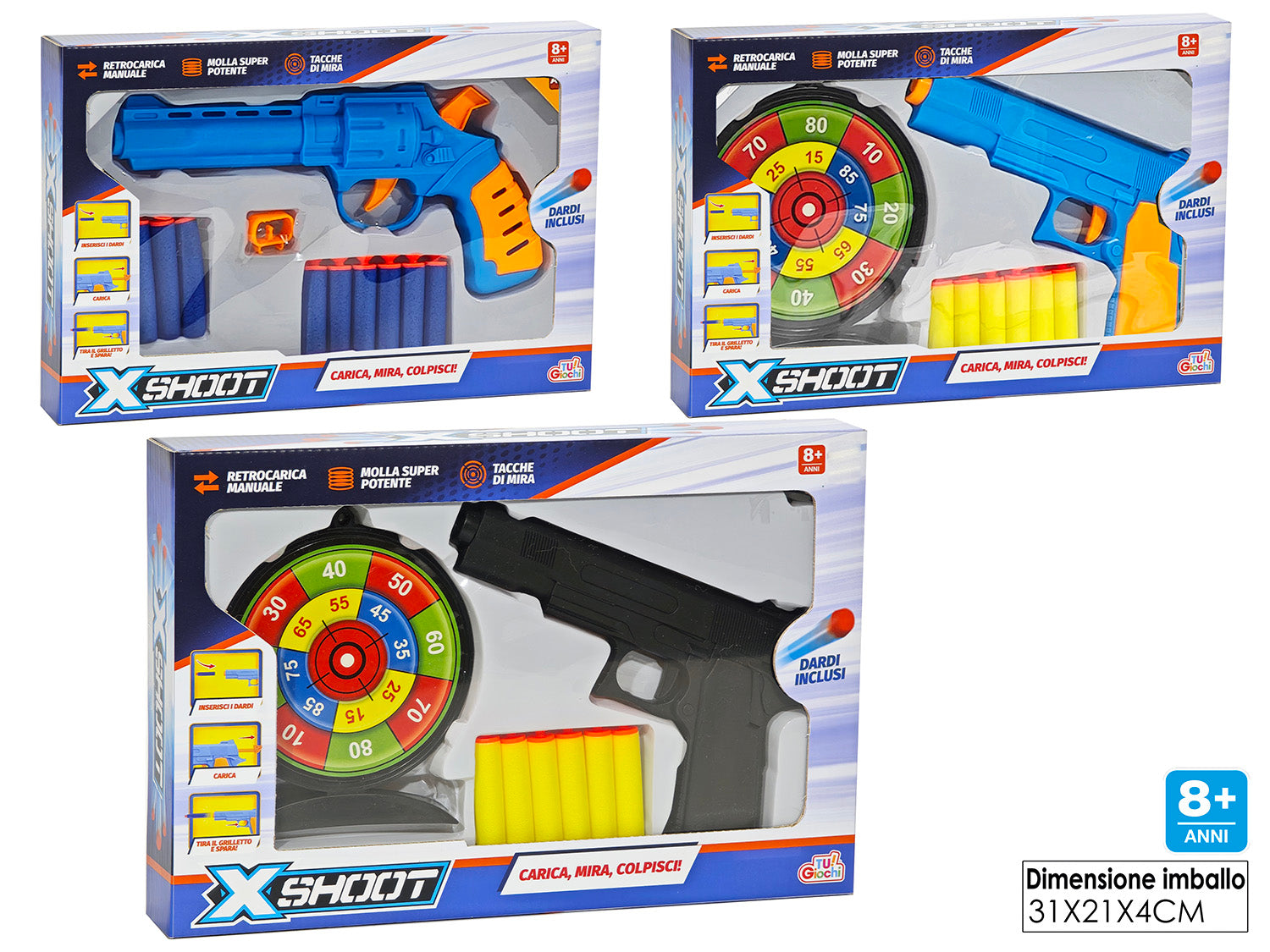 GT PISTOLA C/DARDI + ACCESSORI 3ASS.