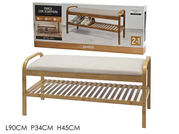 GT PANCA CON SCARPIERA 90X34XH45CM 