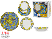 GT SERVIZIO PIATTI 18PZ FLOWERS IN PORCELLANA