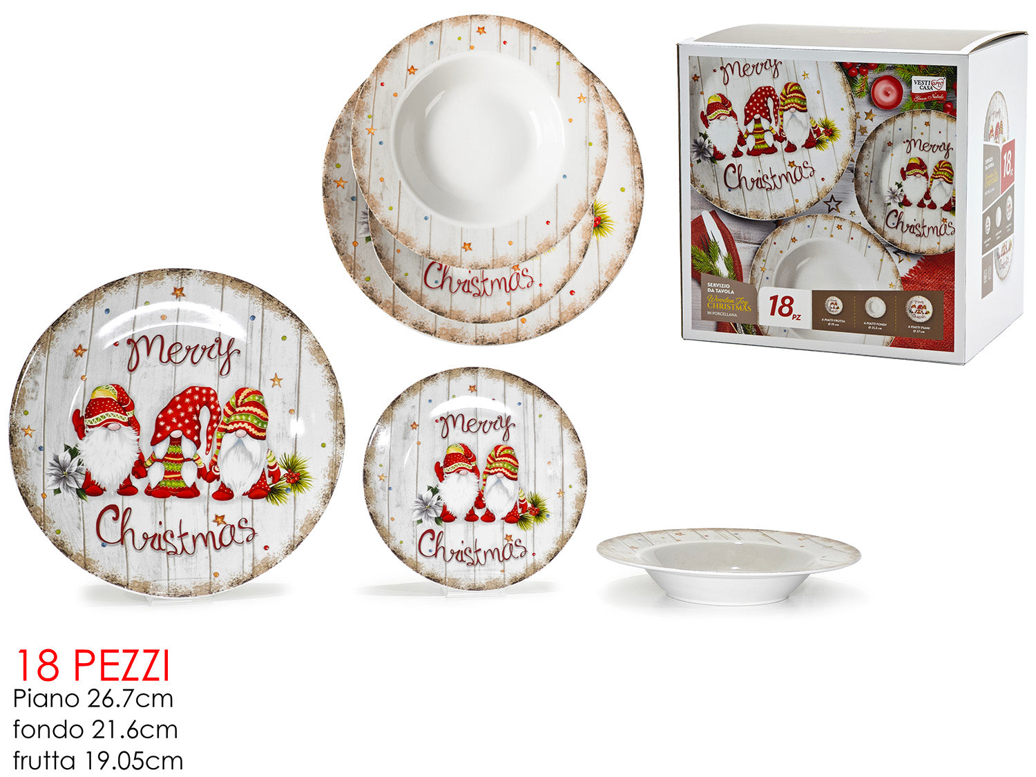 GT SERVIZIO PIATTI 18PZ NATALE WOODEN