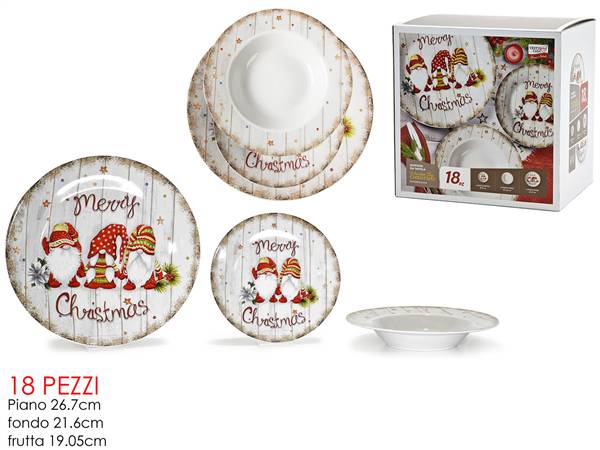 GT SERVIZIO PIATTI 18PZ NATALE WOODEN 