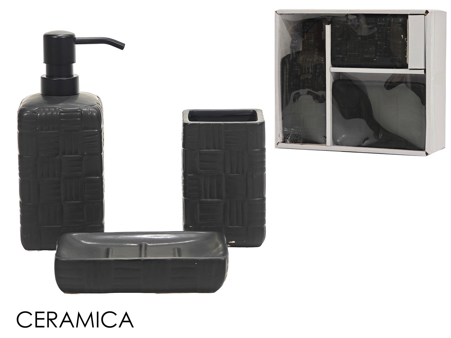 GT SET BAGNO 3PZ NERO MODELLO BOTTEGA