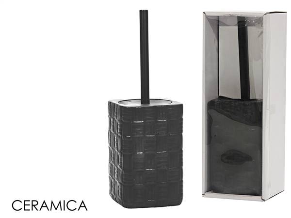 GT PORTASCOPINO 11X11XH33CM NERO SET BAGNO MODELLO BOTTEGA