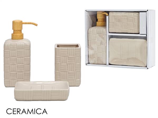 GT SET BAGNO 3PZ ROSA MODELLO BOTTEGA 