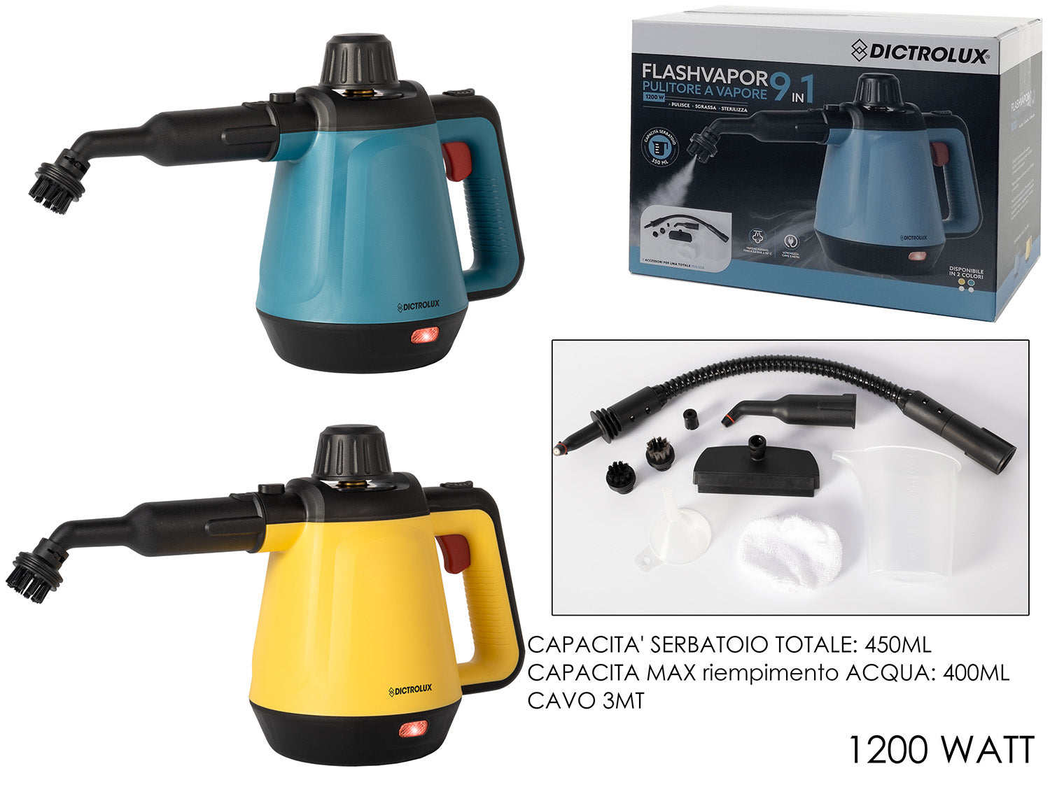 GT PULITRICE A VAPORE 1200W 2ASS. FLASH VAPOR DICTROLUX