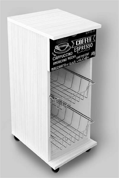 LUPIA CARRELLO MULTISERVICE 29X39X65 BLACKBOARD COFFEE WHITE