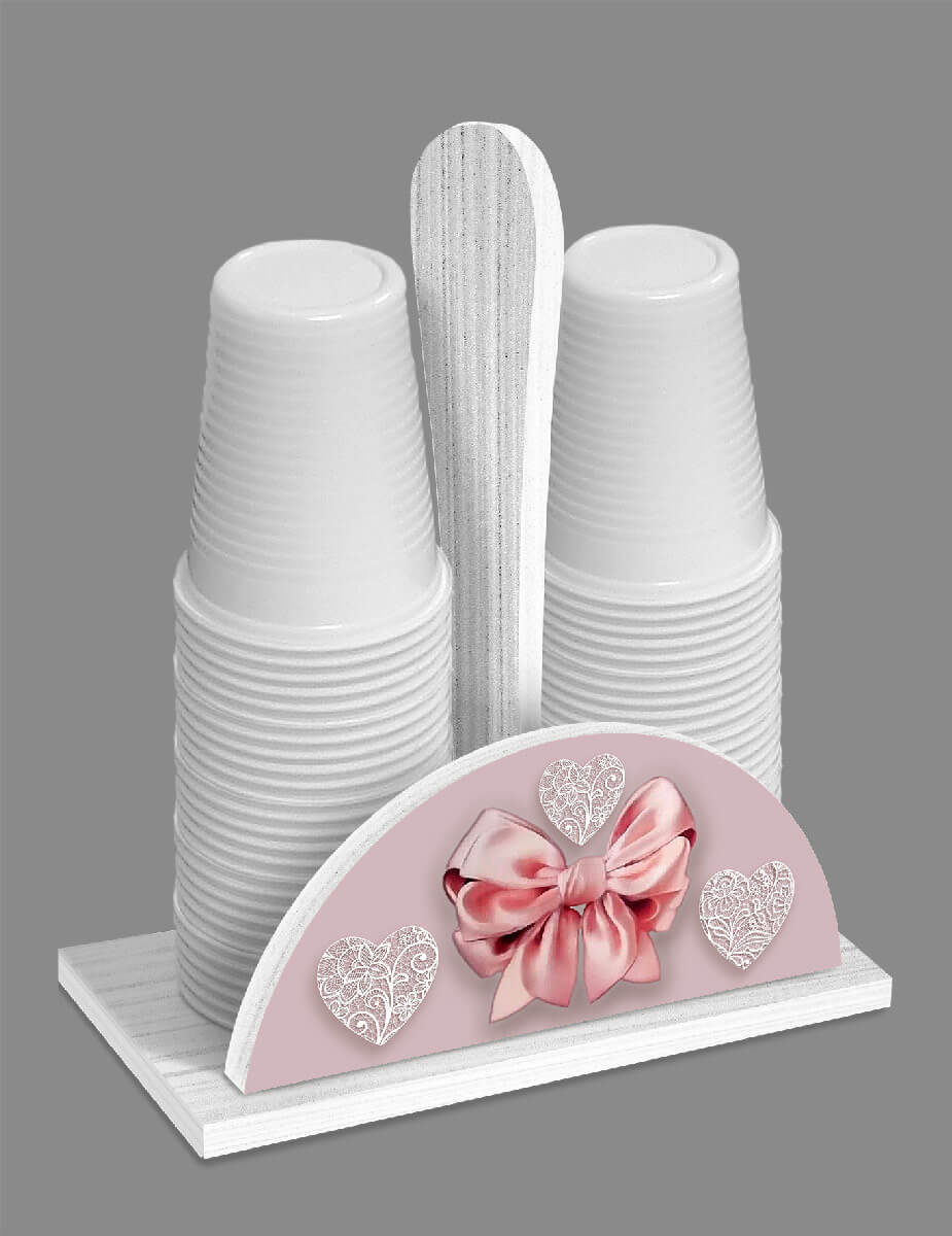 LUPIA PORTABICCHIERI WHITE FIOCCO PINK