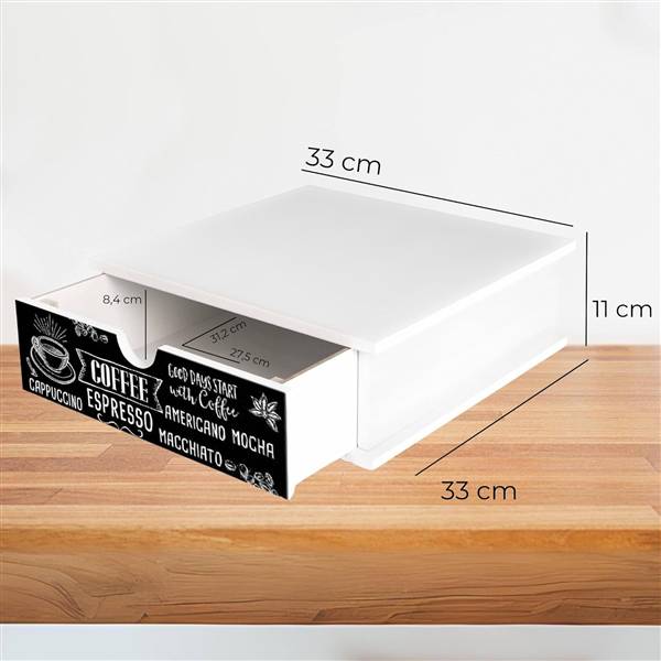 LUPIA PORTACIALDE WHITE 33X33X11CM BLACK BLACKBOARD COFFEE WHITE